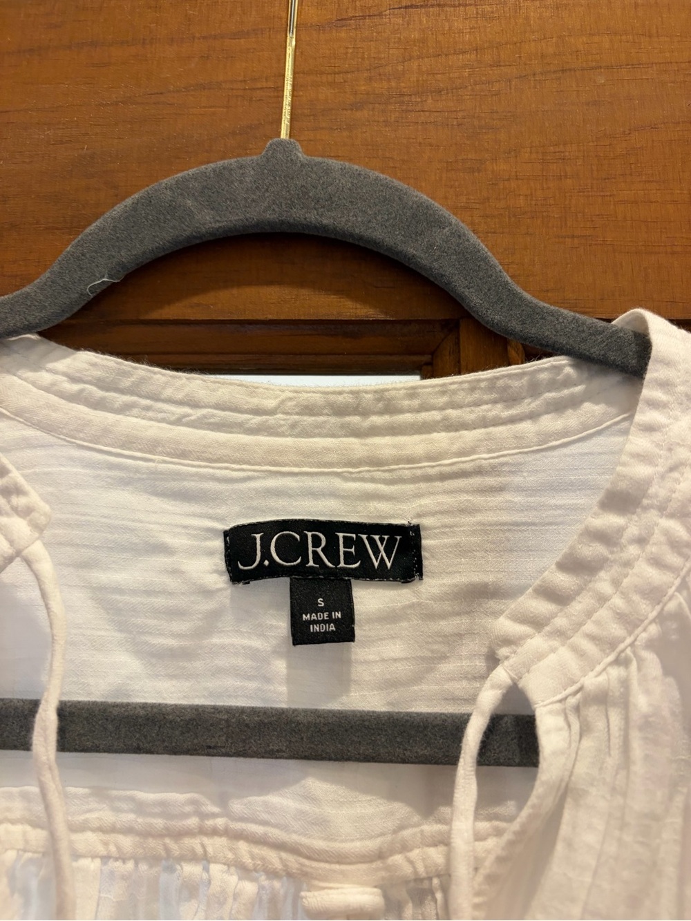 J. Crew White Cotton Peasant Top